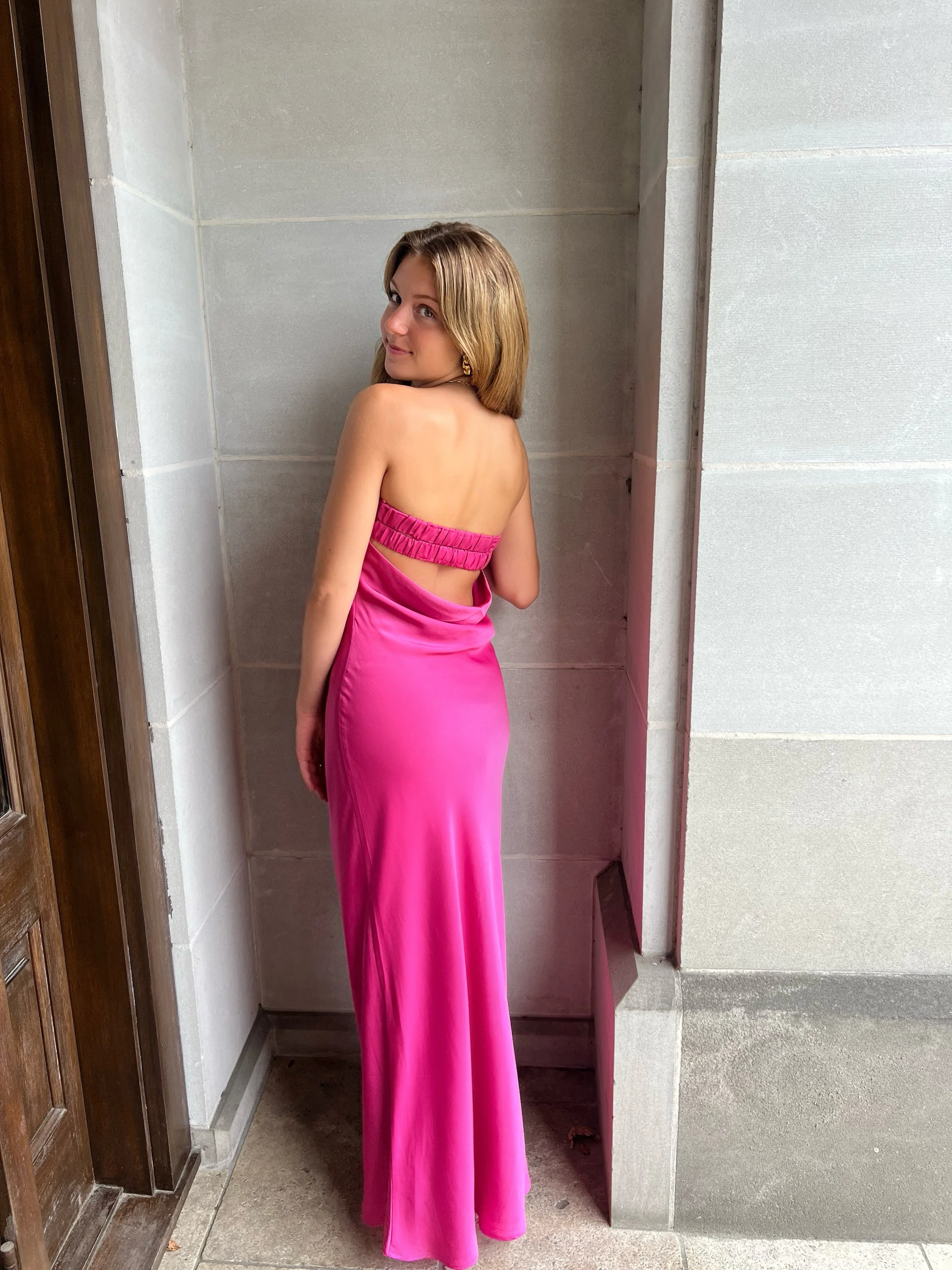 Alanna Pink Maxi Dress - Image 3