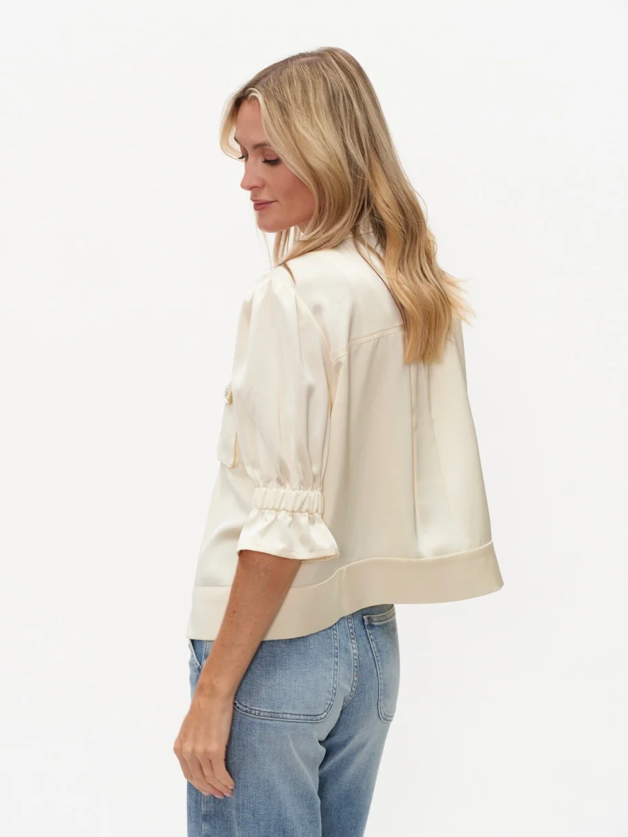 Anna 3/4 Satin Jacket by Six Fifty - Image 3
