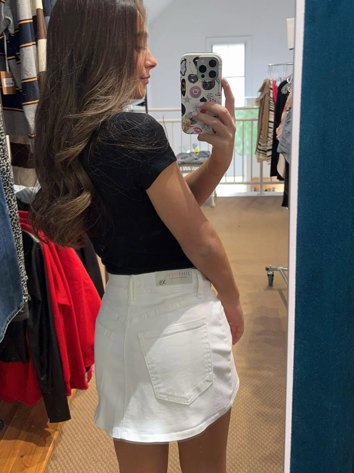 The Classic Denim Skort – White Jean Skort with Built-In Shorts - Image 5