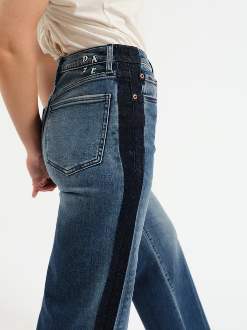 Daze Far Out High Rise Wide Leg With Tuxedo Stripe - Image 2