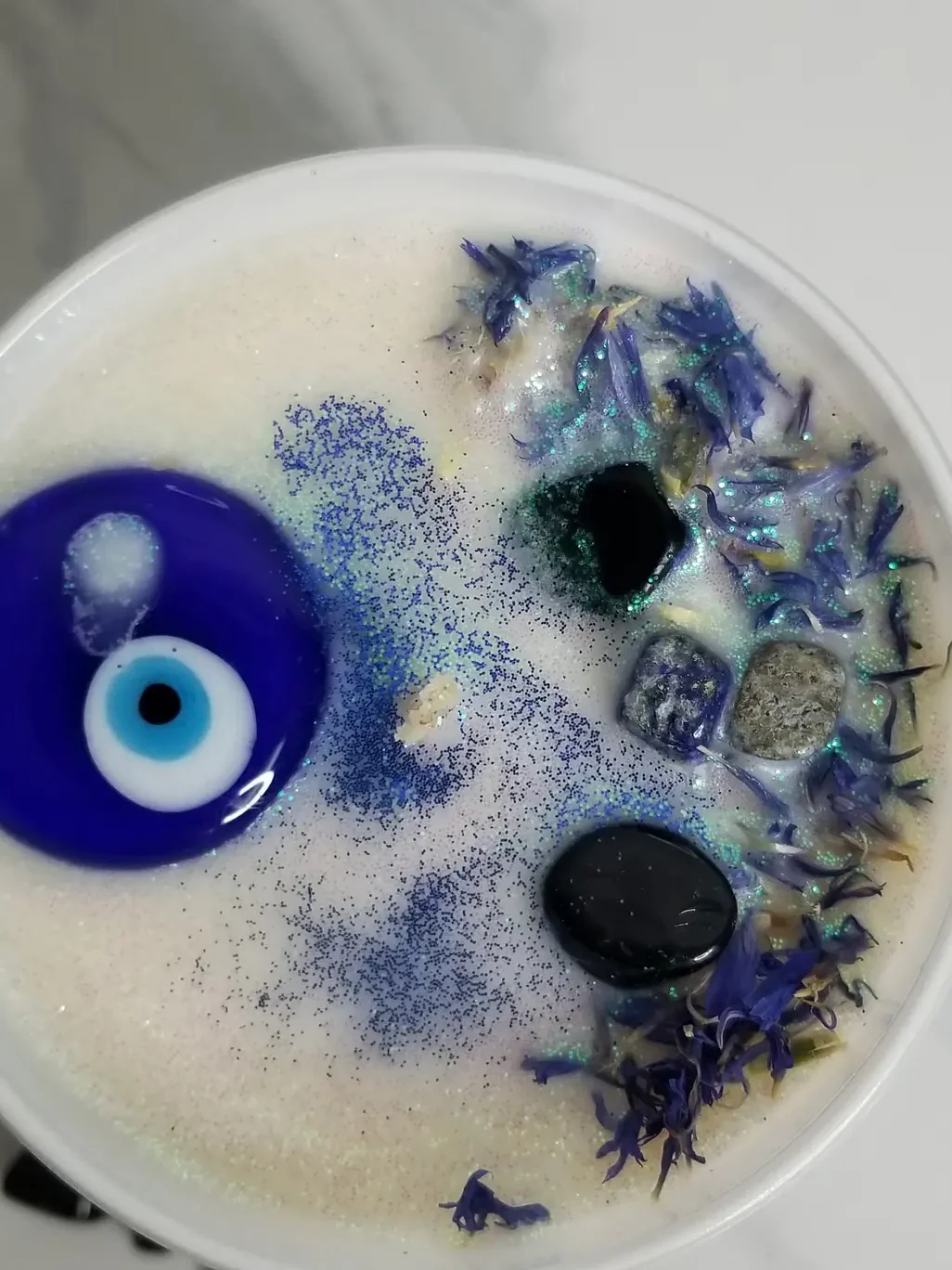 Evil Eye Soy Lapis Lazuli-Onyx Candle - Image 3
