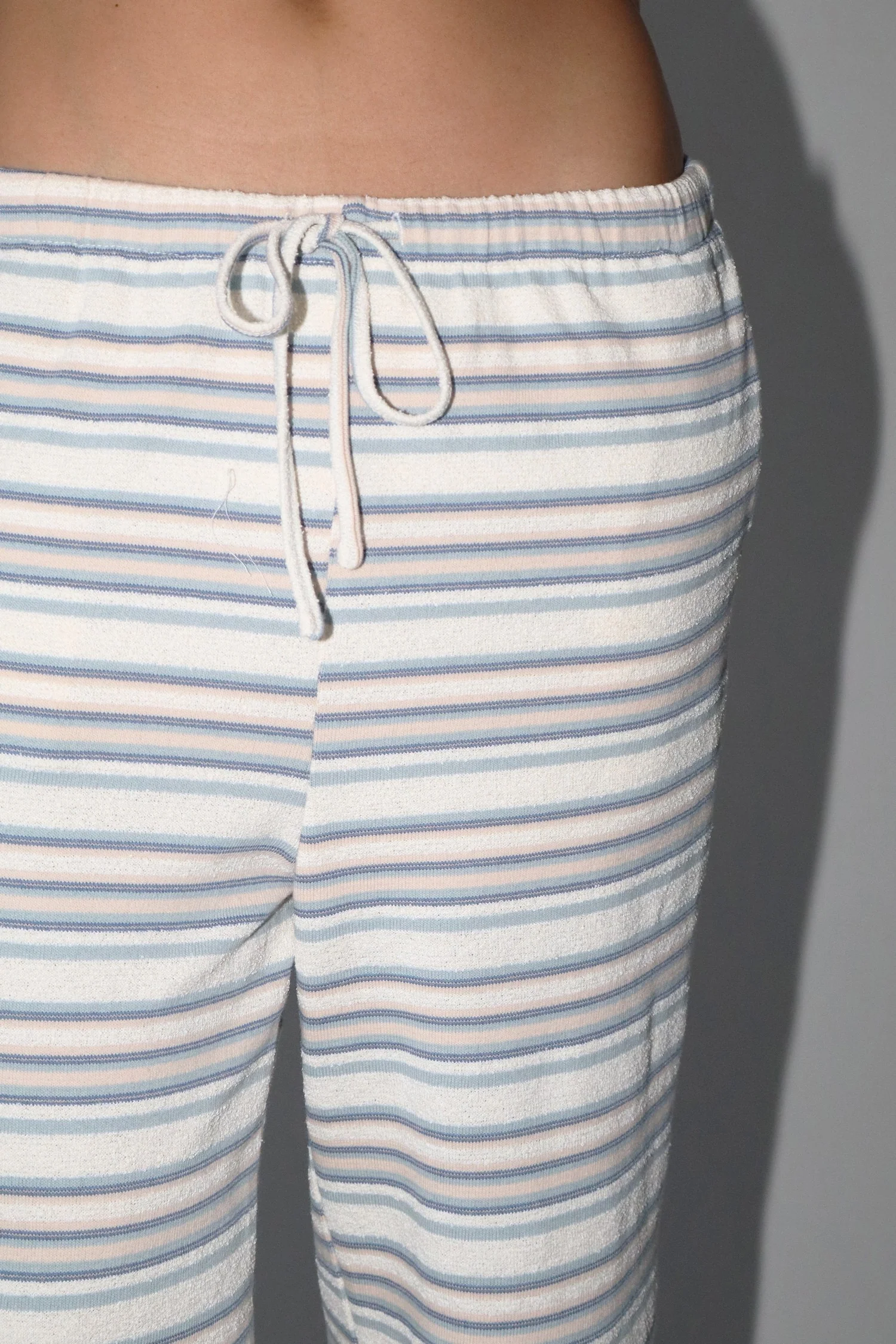 Harbor Beige + Blue Stripe Knit Wide-Leg Pants - Image 4