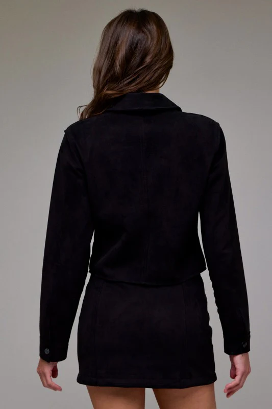 Hidden Luxe Faux Suede Black Jacket - Image 3