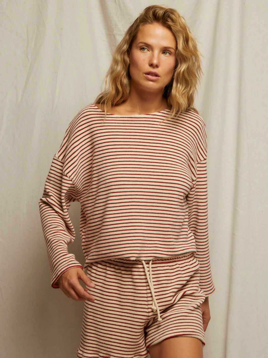 Jace Loop Terry Stripe  Shorts - Image 4