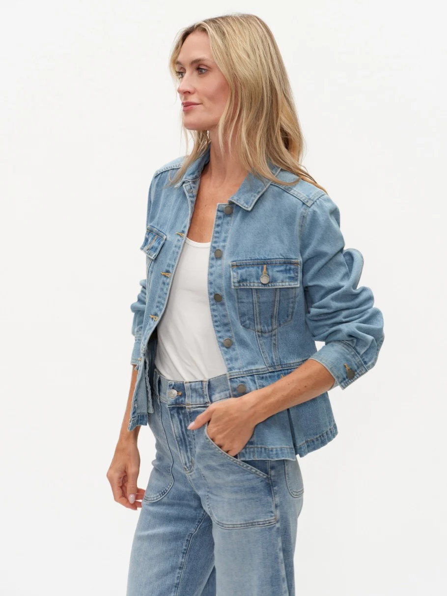 Harlow Denim Peplum Jacket - Image 3
