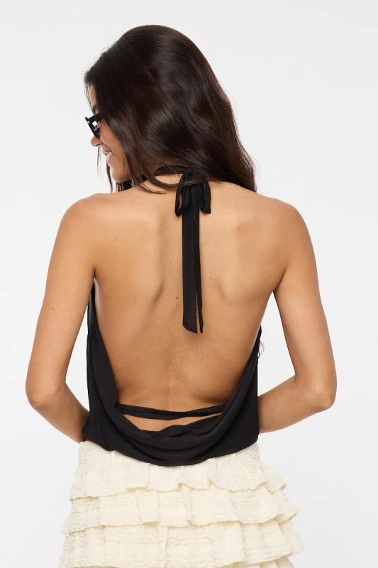 The After Midnight Halter Crop – Black - Image 3