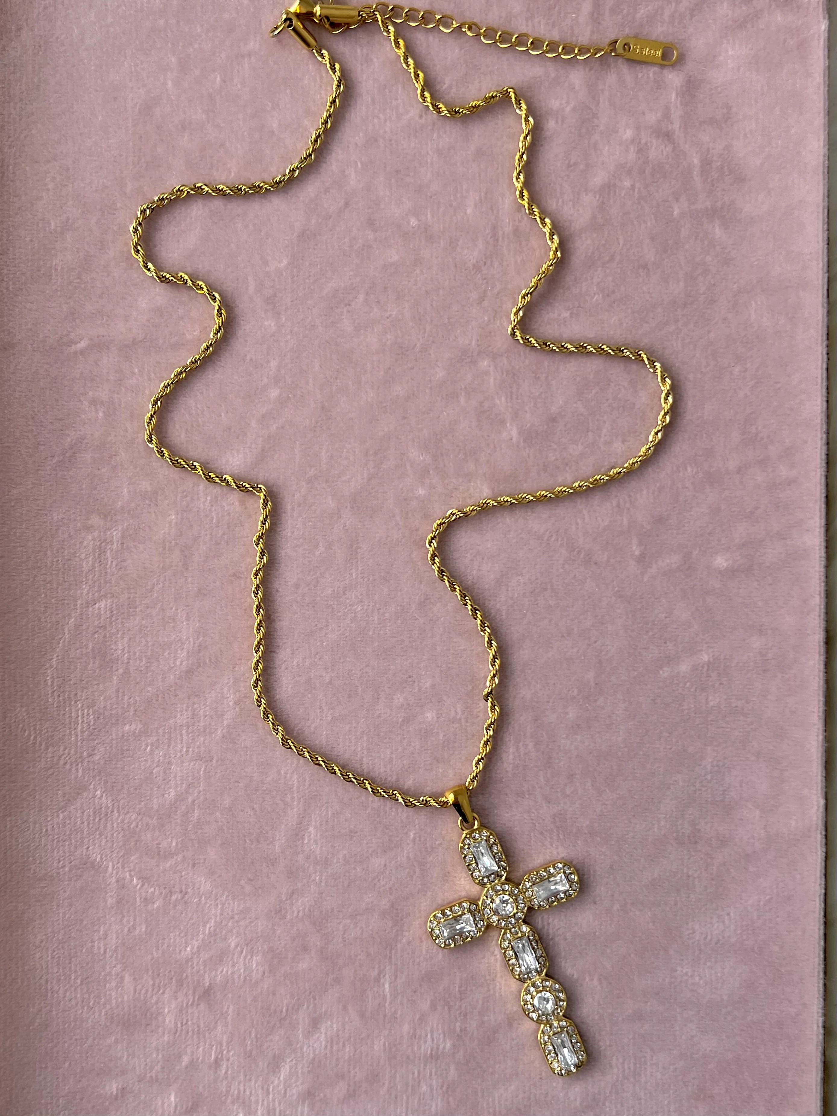 The Amara Cross Necklace – Water & Tarnish Resistant - Image 2
