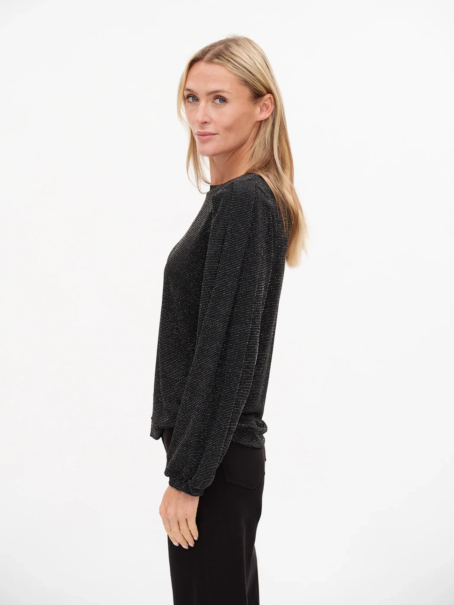 The Brielle Lurex Top -Black - Image 3