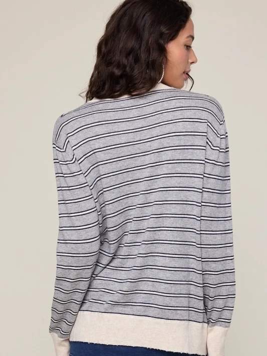 Toni Striped V-Neck Soft Sweater - Image 3