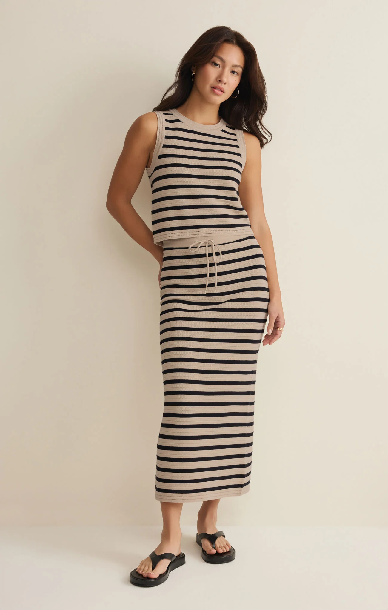 Z Supply Emori Striped Muscle Tank Top - Natural - Image 4